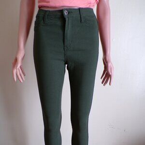 Olive Green Skinny Jeans | Stretch Fit | Casual Chic | Size _